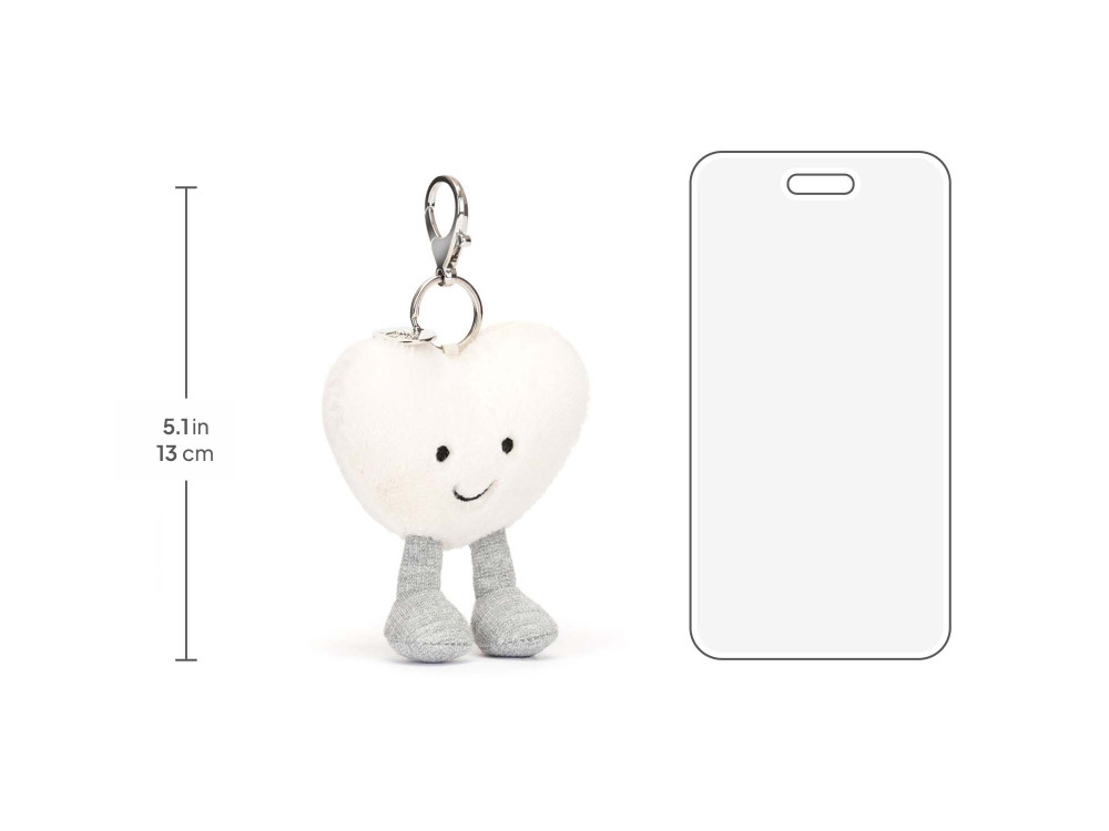 Amuseables Cream Heart Bag Charm - Image 4