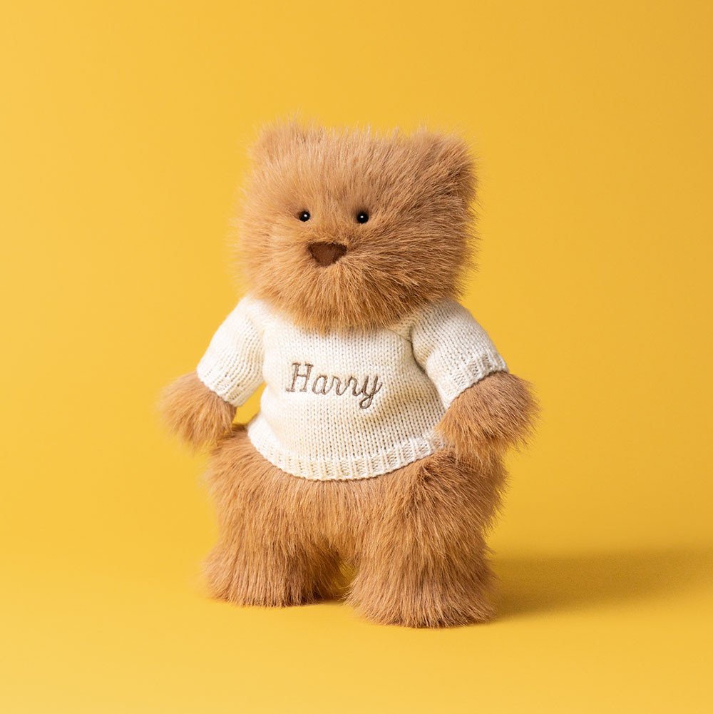 Bartholomew Bear Bouffant with Personalized Cream Jumper - Image 2