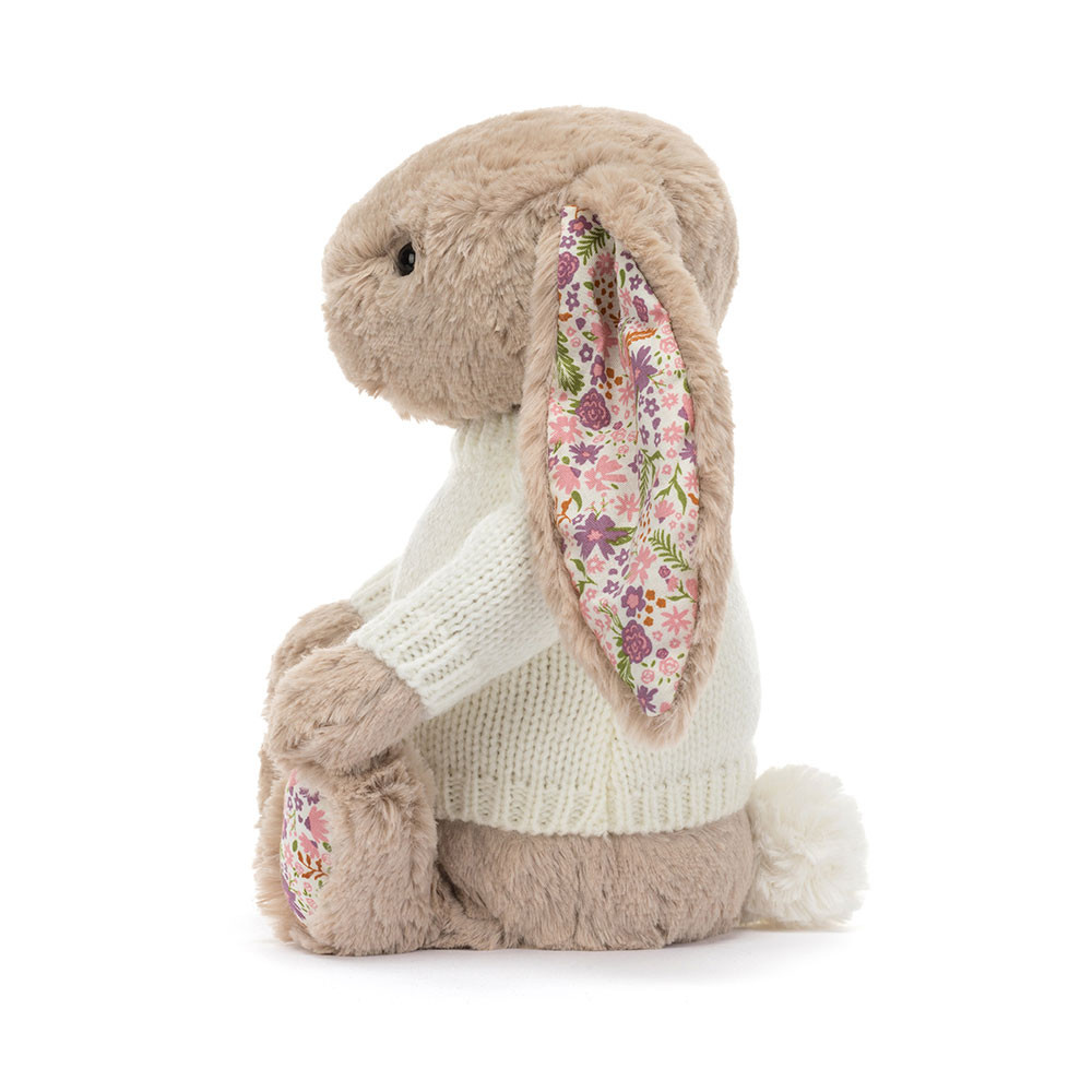 Blossom Beige Bunny 'Petal' with Personalized Cream Jumper - Image 3