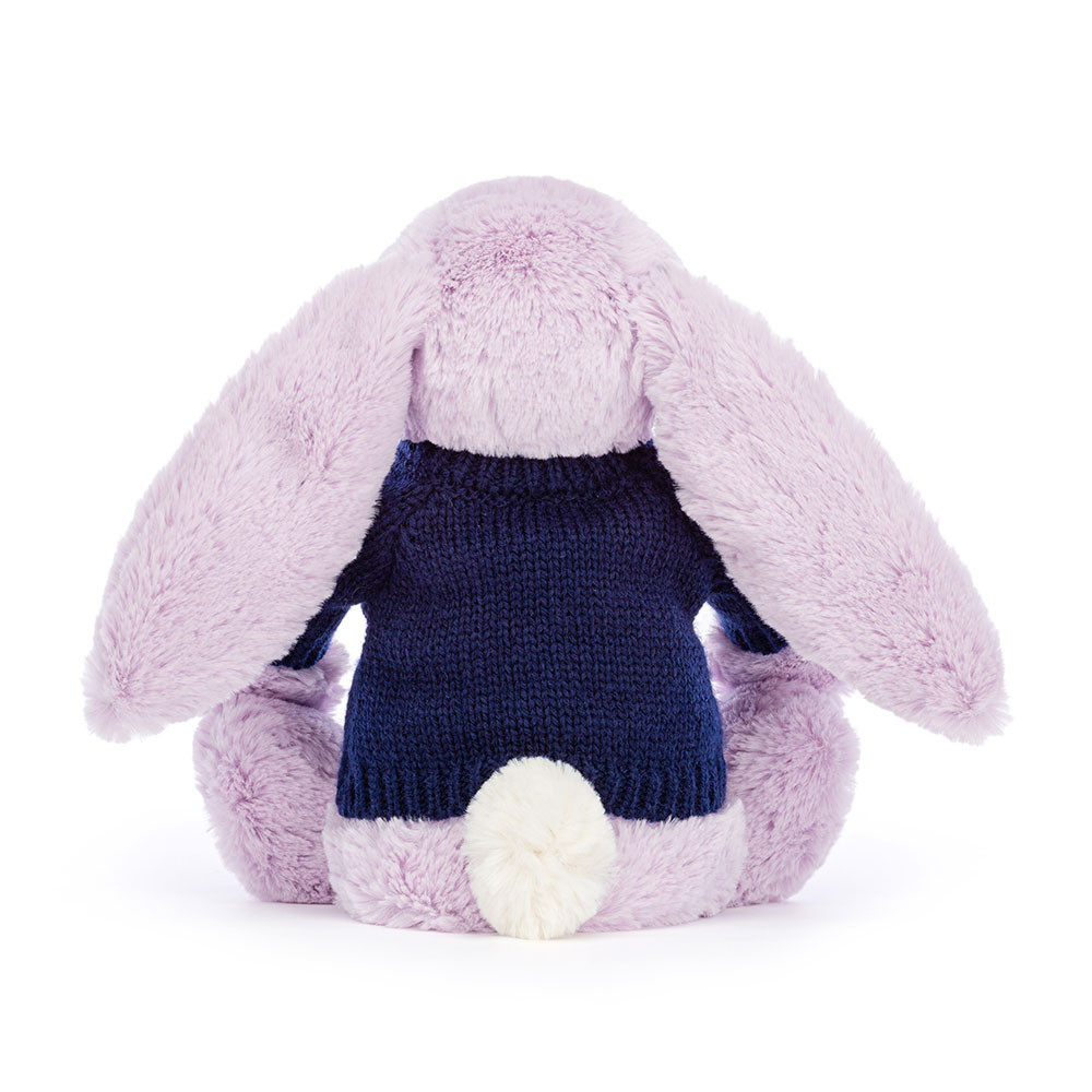 Bashful Lilac Bunny with Personalized Navy Jumper - Image 4
