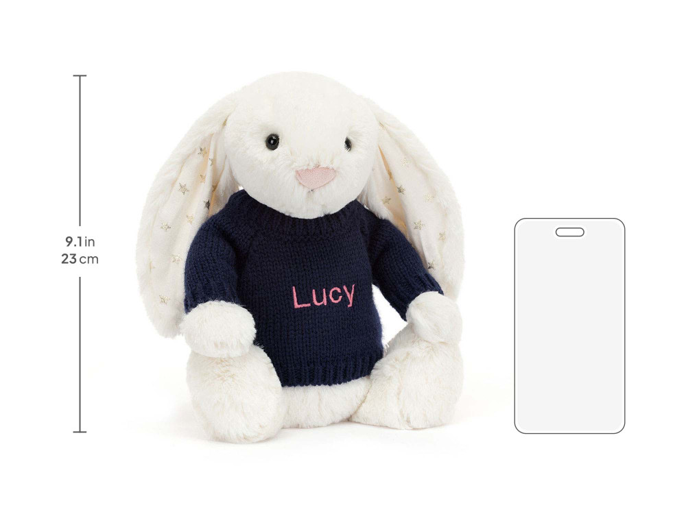 Bashful Twinkle Bunny with Personalized Navy Jumper - Image 5