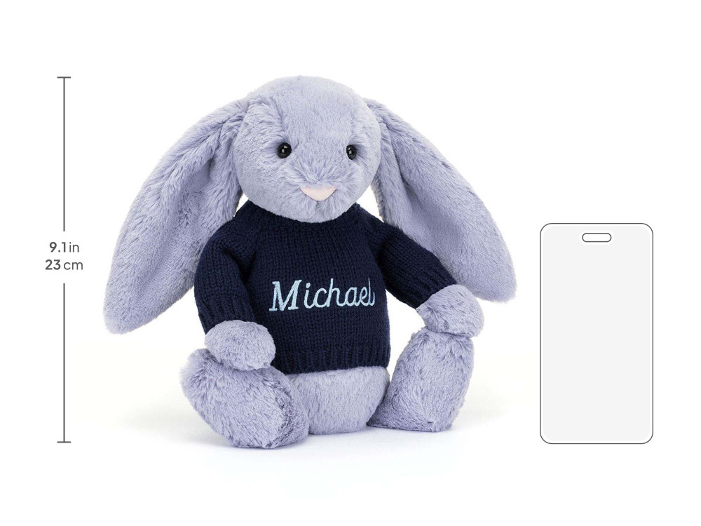 Bashful Viola Bunny with Personalized Navy Jumper - Image 5