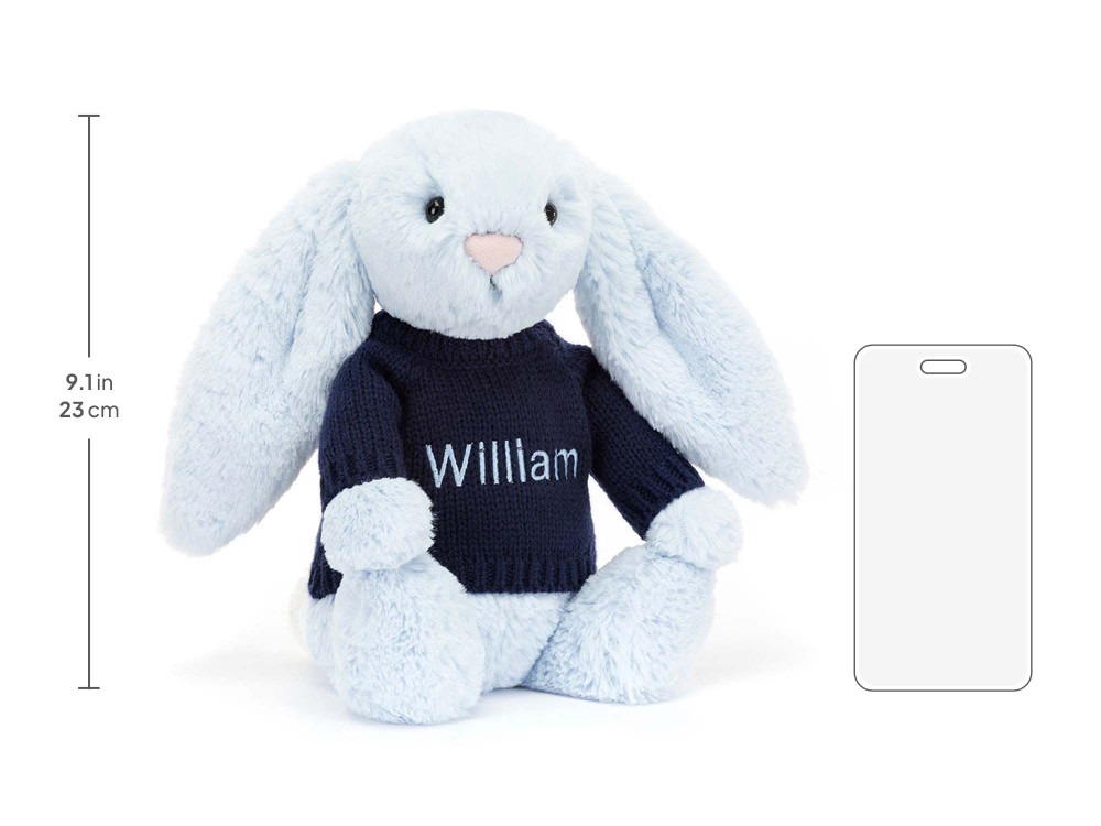 Bashful Blue Bunny with Personalized Navy Jumper - Image 5