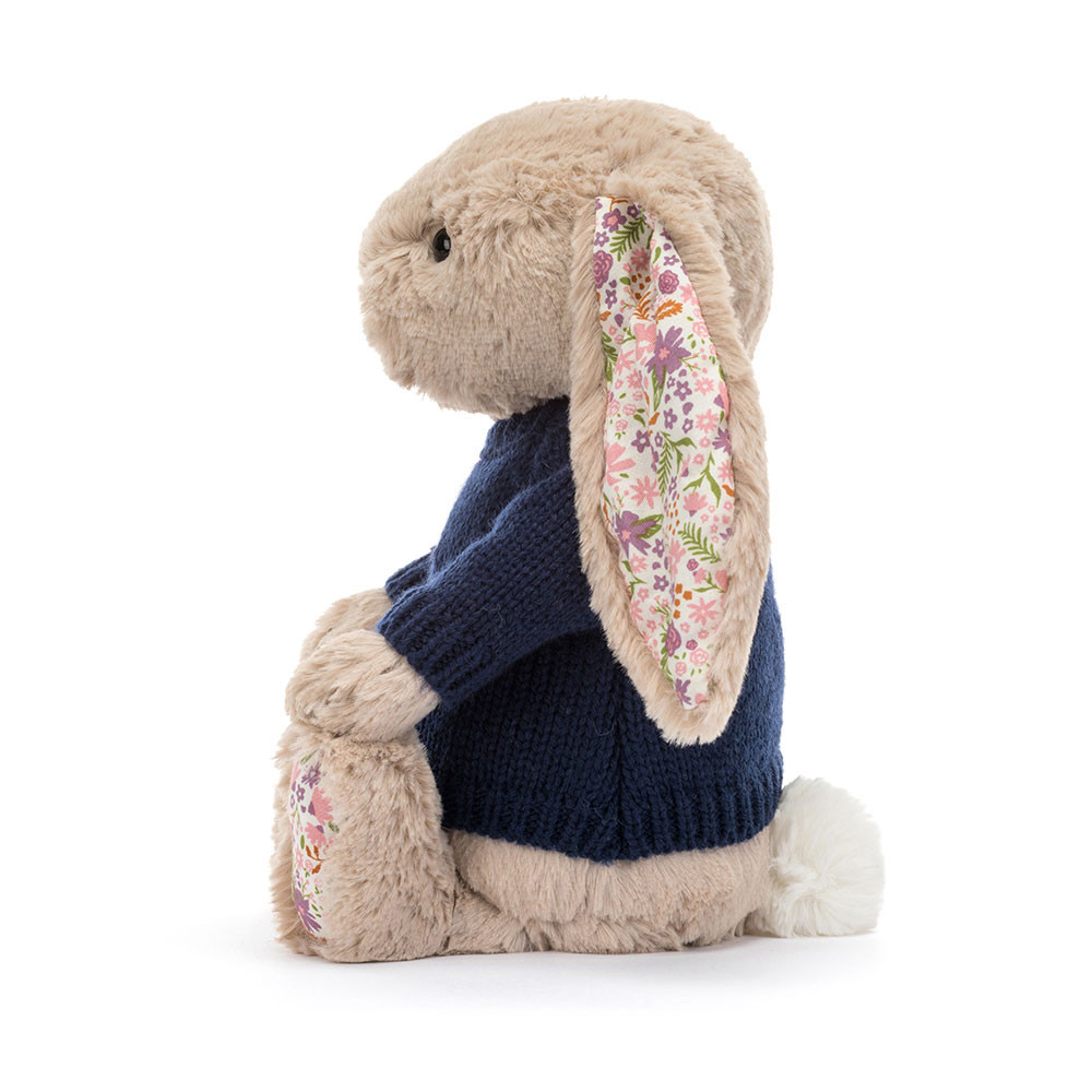 Blossom Beige Bunny 'Petal' with Personalized Navy Jumper - Image 3