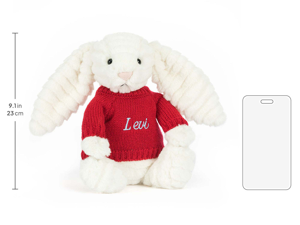 Bashful Luxe Bunny Nimbus with Personalized Red Jumper - Image 5